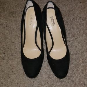 SALE-Michael Kors Black Suede Platform Pumps